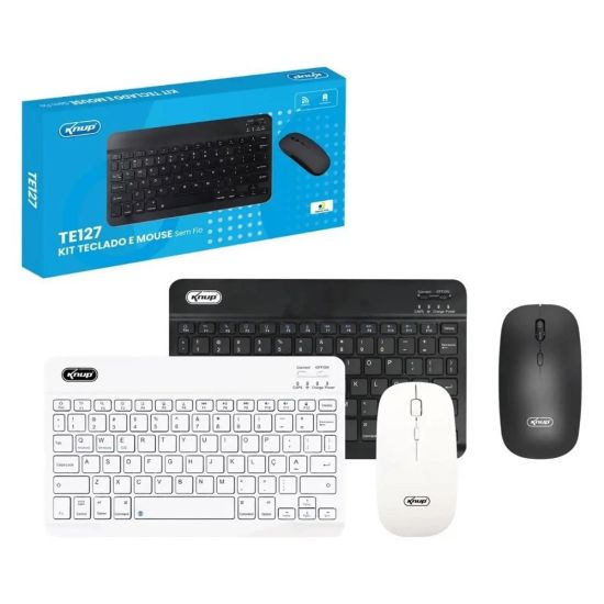KIT TECLADO E MOUSE SEM FIO KNUP TE127