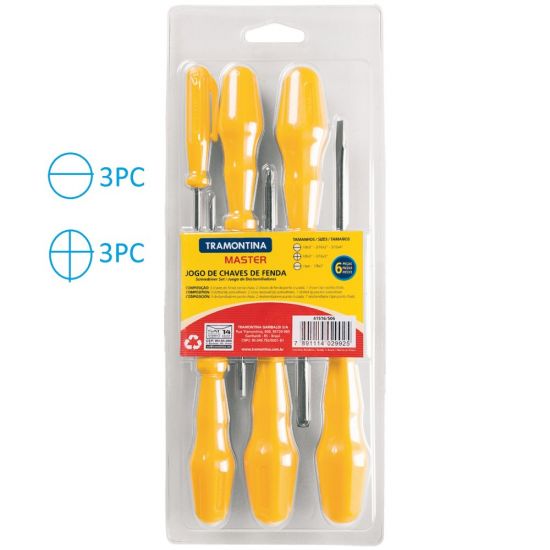 KIT CHAVE FENDA TRAMONTINA JG 6PCAS MASTER