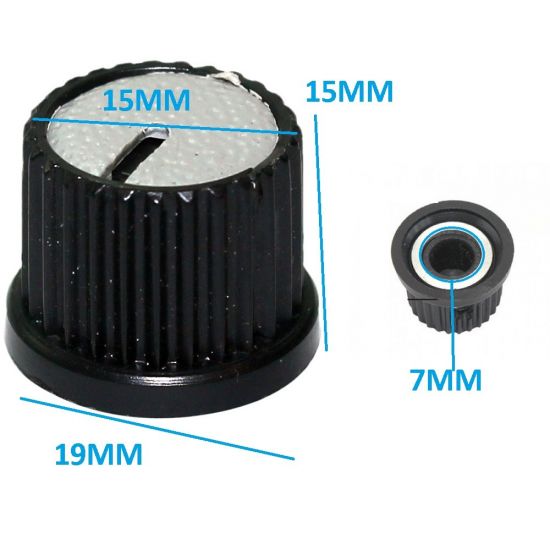 KNOB ROTATIVO ESTRIADO SEM PARAFUSO CINZA