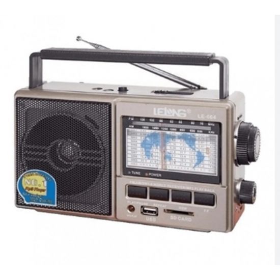 RADIO PORTATIL DE MESA FM/AM LE-604 BLUETOOTH ENTRADA USB E CARTAO MEMORIA BATERIA RECARREGAVEL
