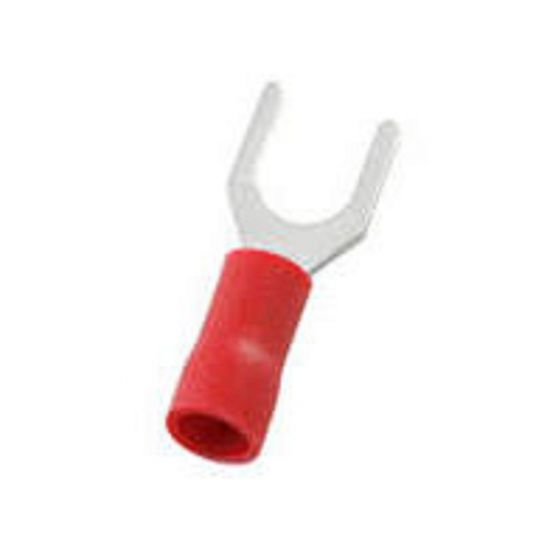 TERMINAL FORQUILHA 1/8 PRE ISOLADO VERMELHO