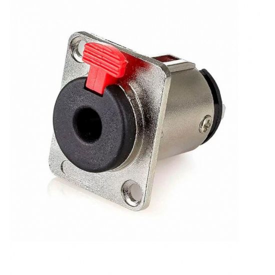 JACK J10 ESTEREO DE METAL PARA PAINEL COM TRAVA PR