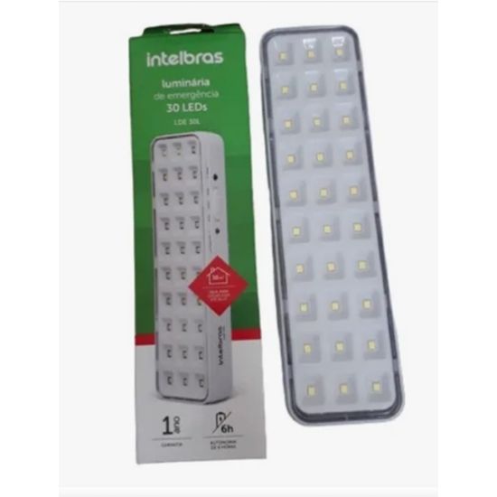 LUMINARIA DE EMERGENCIA INTELBRAS LDE30L LANTERNA E  INCENDIO 30 LED C/BATERIA ATÉ 6 HRS NO FLUXO MINIMO