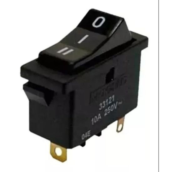CHAVE GANGORRA 10A SECADOR CABELO MARGIRIUS 33121 Interruptor 10a Com Carga Resistiva Em 120vca (contato Q)