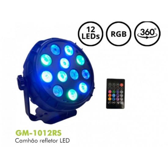 CANHAO REFLETOR 12 LEDS 360 GRAUS RGB COM CONTROLE GM1012RS