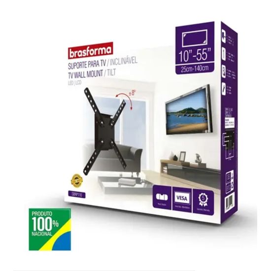 SUPORTE ARTICULADO SBRP-110 10" A 55" BRASFORMA ($$$006) cx master 06 pçs