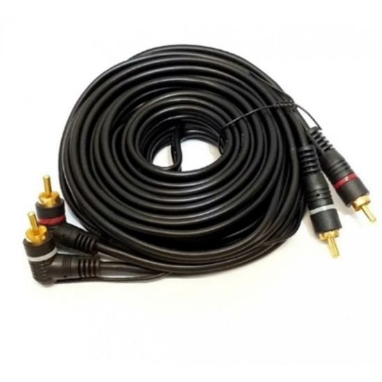 CABO 2RCA X 2RCA 5 MTS P MODULO COM ATERRAMENTO GOLD CABO MODULO PLUG 90º+180º