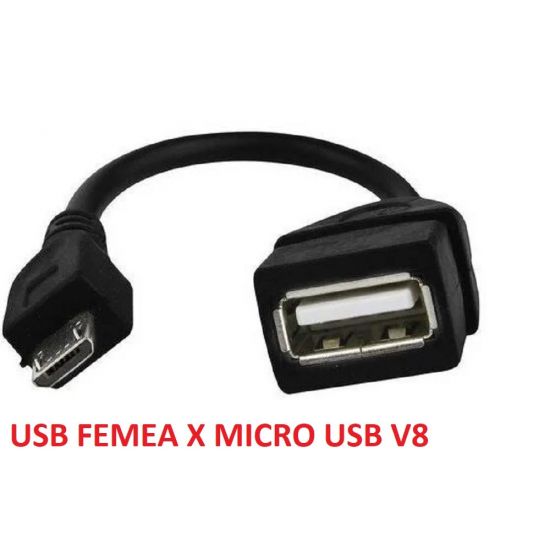CABO USB A FEMEA X MICRO USB V8 OTG 15CM