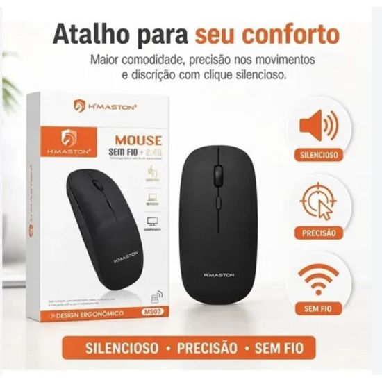 MOUSE SEM FIO 2.4GHZ ag-HMSTON MS03 SENSOR DE ALTA PRECISAO