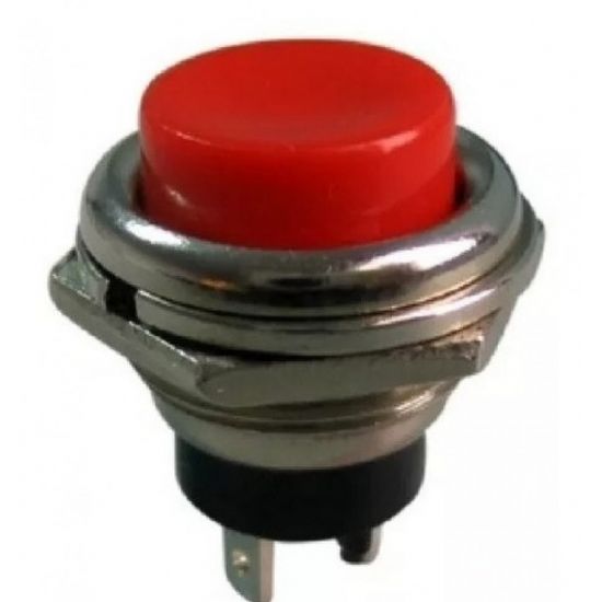 CHAVE PUSH BUTTON NA REDONDA DS-212 VERMELHA
