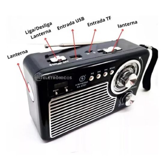 RADIO PORTATIL AM/FM USB AUX KAPBOM KA-8707
