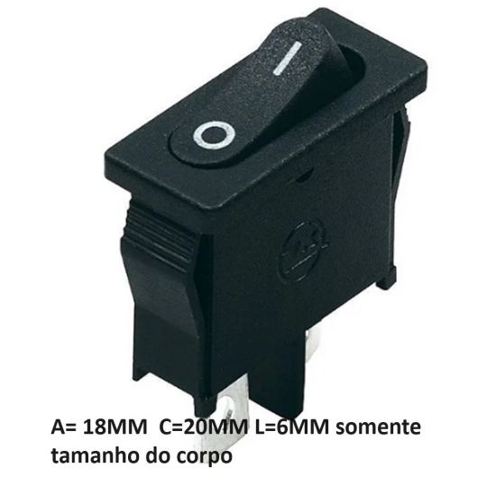 CHAVE GANGORRA PQ 2T L/D ESTREITA KCD1-110 PRETA
