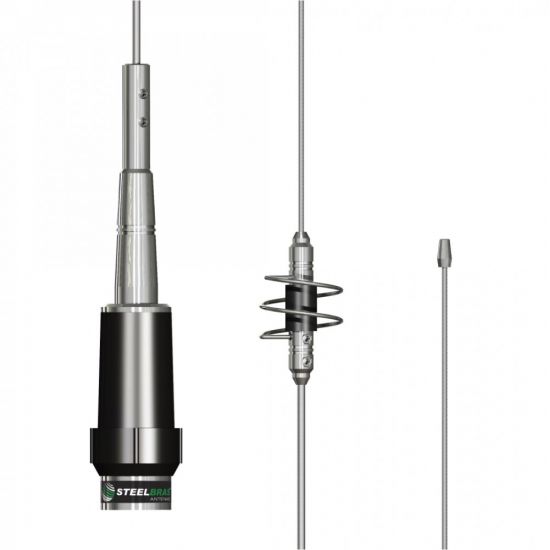 ANTENA MOVEL DUAL 3/8 VHF 2X5/8 UHF AP0191 STEELBR