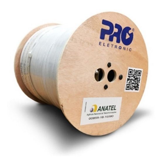 FIO COAXIAL RG59 40% PROELETRONIC - METRO ACONDICIONADO EM BOBINA DE 300 METROS