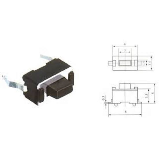 CHAVE TOQUE 2T 180º 5,00MM RETANGULAR 6MM KFC-A06-3X6X5