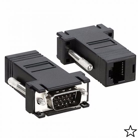 CONVERSOR ADAPTADOR VGA MACHO X RJ45 FEMEA