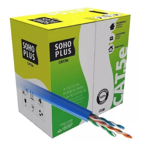 CABO LAN REDE CAT5E CMX AZUL FURUKAWA SOHOPLUS PREÇO POR METRO CABO REDE ($$$305)