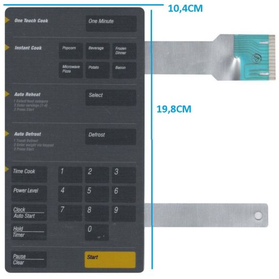 MEMBRANA SAMSUNG MW 8630 CINZA/PRET (10,4X19,80CM)