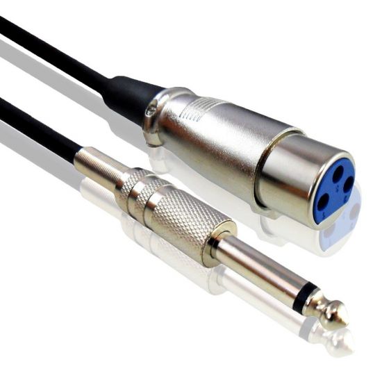 CABO MICROFONE P10 + XLR CANNON FEMEA 5MTS