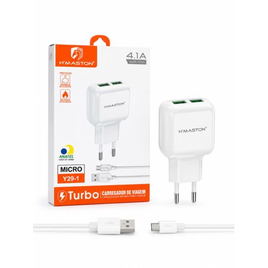 CARREGADOR CELULAR V8 4.1A TURBO HMASTON Y29-1