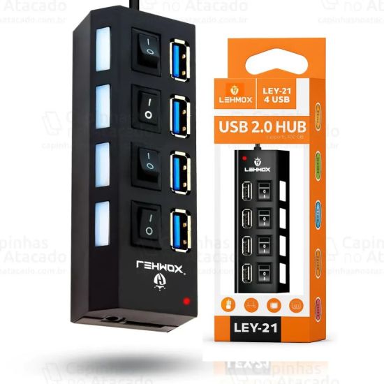 HUB 4 PORTAS USB 2.0 LEY-21
