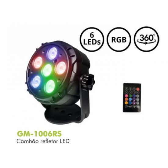 CANHAO REFLETOR 6 LEDS 360 GRAUS RGB COM CONTROLE