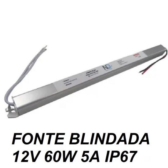 FONTE BLINDADA SLIN 12V  5A REAL 60W BIVOLT