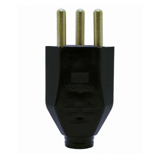 PINO JUNCAO MACHO 20A PRETO 2 PINOS +TERRA  DPT