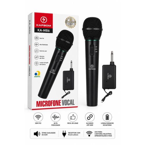 MICROFONE SEM FIO WIRELESS KAPBOM KA-M86