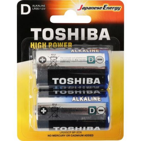 PILHA ALCALINA GRANDE D TOSHIBA CT C/2