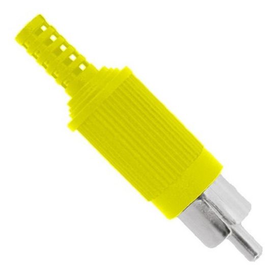 PLUG RCA MACHO AMARELO COM RABICHO