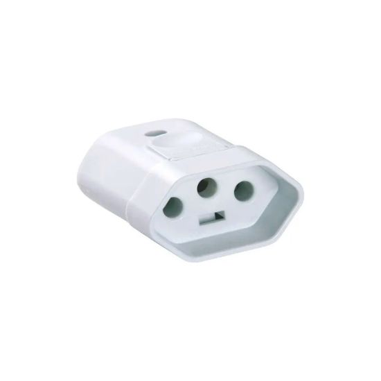 PINO JUNÇÃO FEMEA BRANCO 3P 10A 250V TRAMONTINA - UNITARIO
