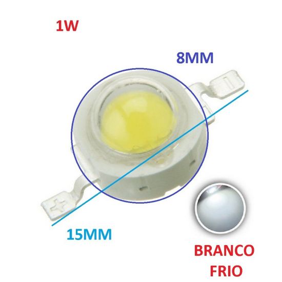 LED 1W BRANCO FRIO