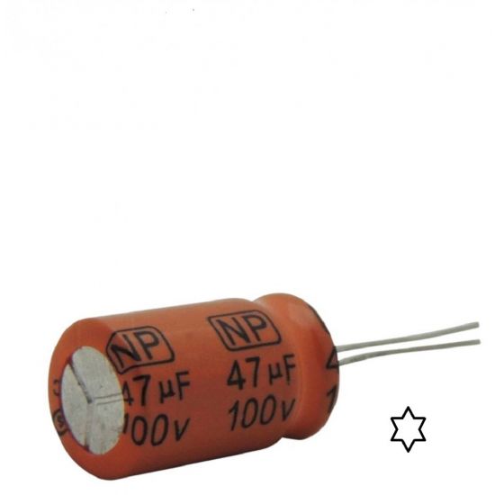 ELETROLITICO    47uF X 100V RD BIPOLAR CAPACITOR ELETROLITICO ($$$25)
