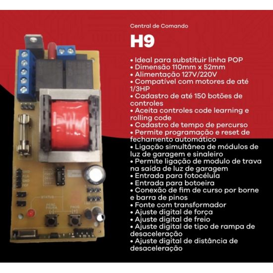 PLACA MOTOR PORTAO HITRON H9