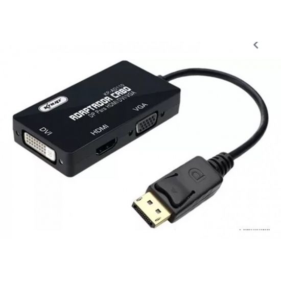 CONVERSOR DISPLAYPORT PARA HDMI VGA DVI 3 EM 1