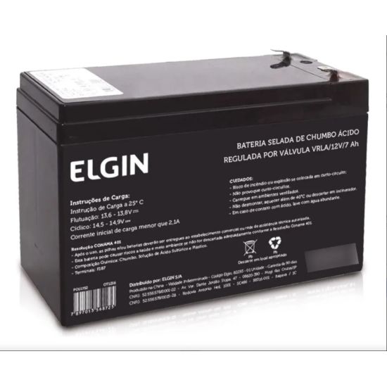 BATERIA SELADA 12V  7A ELGIN VRLA-AGM NO BREAK (EG 12-7 T1)