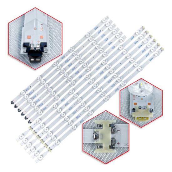 KIT 12 BARRA LED SAMSUNG UN55JU6500 7500 6740 55JU6000 55JU6000G 55JU6500G KKKU6300G 55KU6500G 55MU6100 MU6300G