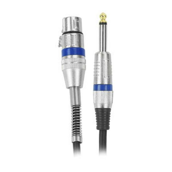 CABO PROFISSIONAL AZUL P10 + XLR CANNON FEMEA 5MTS