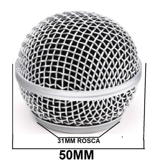 GLOBO METALICO MICROFONE 50MM X 31MM ROSCA
