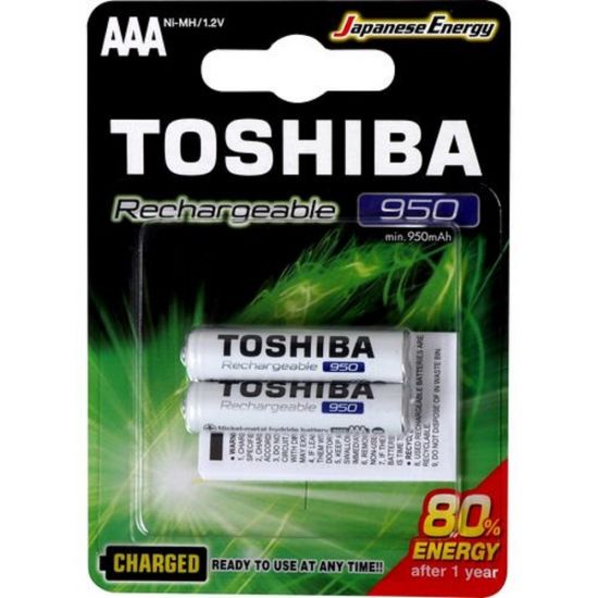 PILHA RECARREGAVEL AAA TOSHIBA 950MAH PALITO