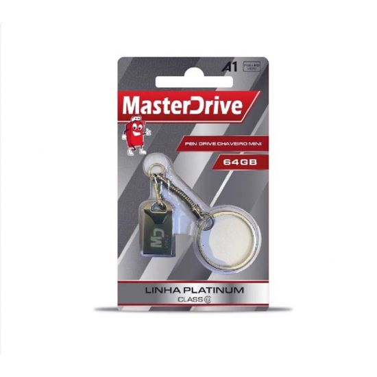 PEN DRIVE CHAVEIRO MINI PLATINUM 64GB MASTER DRIVE