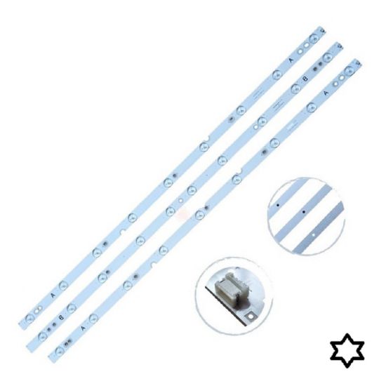 KIT 3 BARRAS LED PHILCO PH40E36DSGW PH40E36 10+9+9
