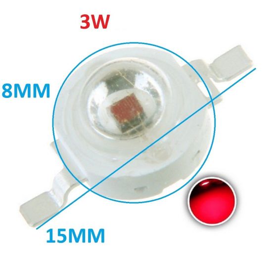 LED 3W VERMELHO