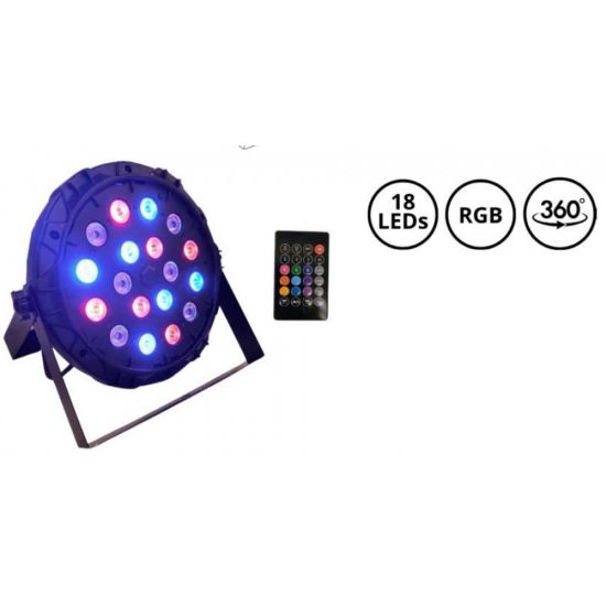 CANHAO REFLETOR 18 LEDS 360 GRAUS RGB COM CONTROLE
