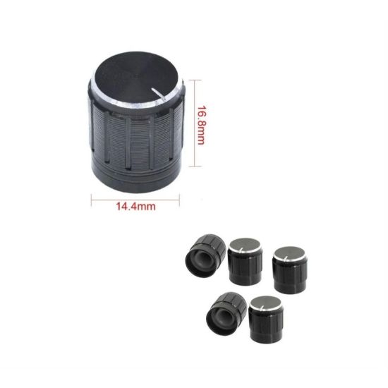 KNOB ALUMINIO ROTATIVO ESTRIADO SEM PARAFUSO PRETO