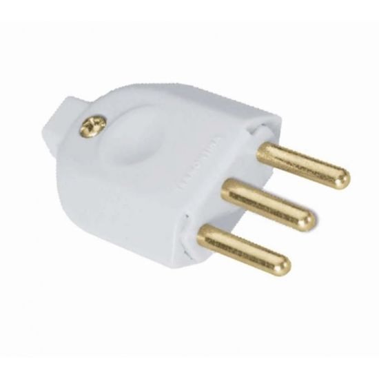 PINO JUNCAO MACHO 2P+T  10A BRANCO