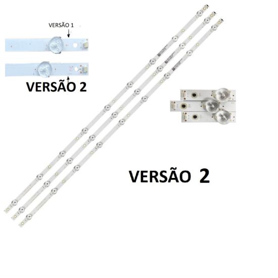 KIT 3 BARRAS LED AOC / PHILIPS  43S5295 43PFG5813 43PFG  VERSAO 2