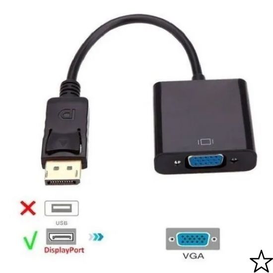 CONVERSOR DISPLAYPORT PARA VGA ADAPTADOR DISPLAYPORT