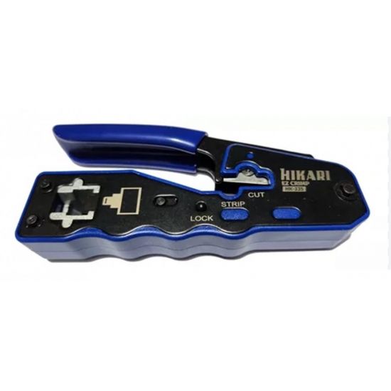 ALICATE CRIMPAR RJ45 HIKARI EZ CRIMP HK-335 CAT5 CAT5E CAT6 PARA CONECTOR VAZADO E COMUM